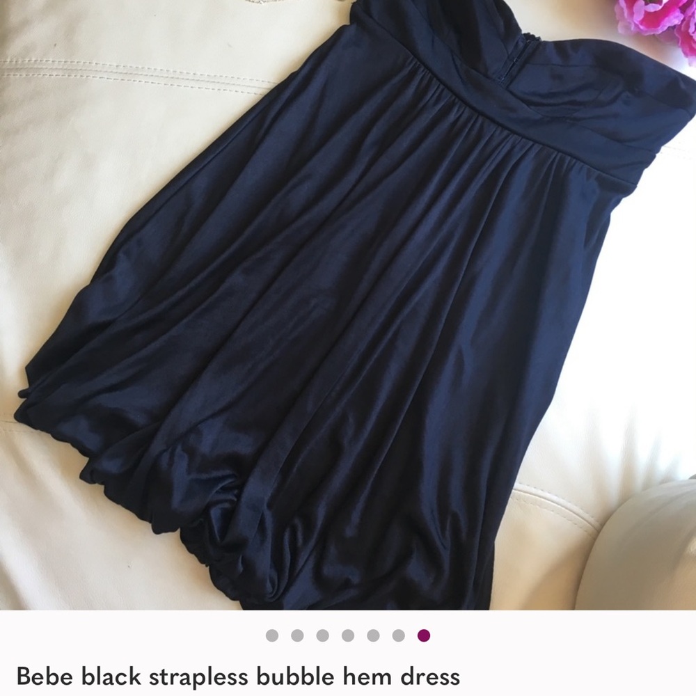 Bebe Elegant Black Strapless Dress